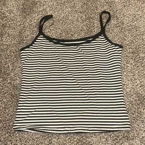 Striped Black and White Women's Tank Top